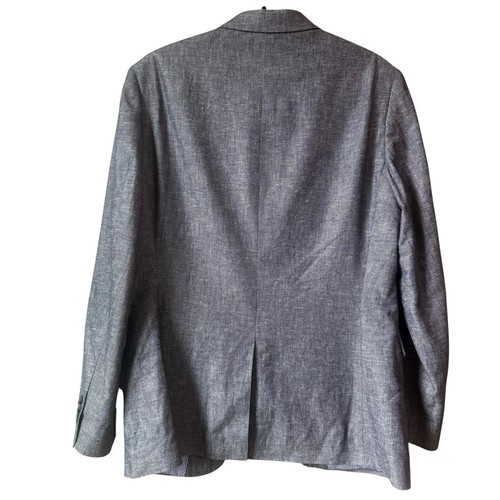 Blazer Traje Chaqueta Deportiva Banana Republic Para Hombre Azul Gris Algodón Lino Talla 40R - Imagen 2 de 10