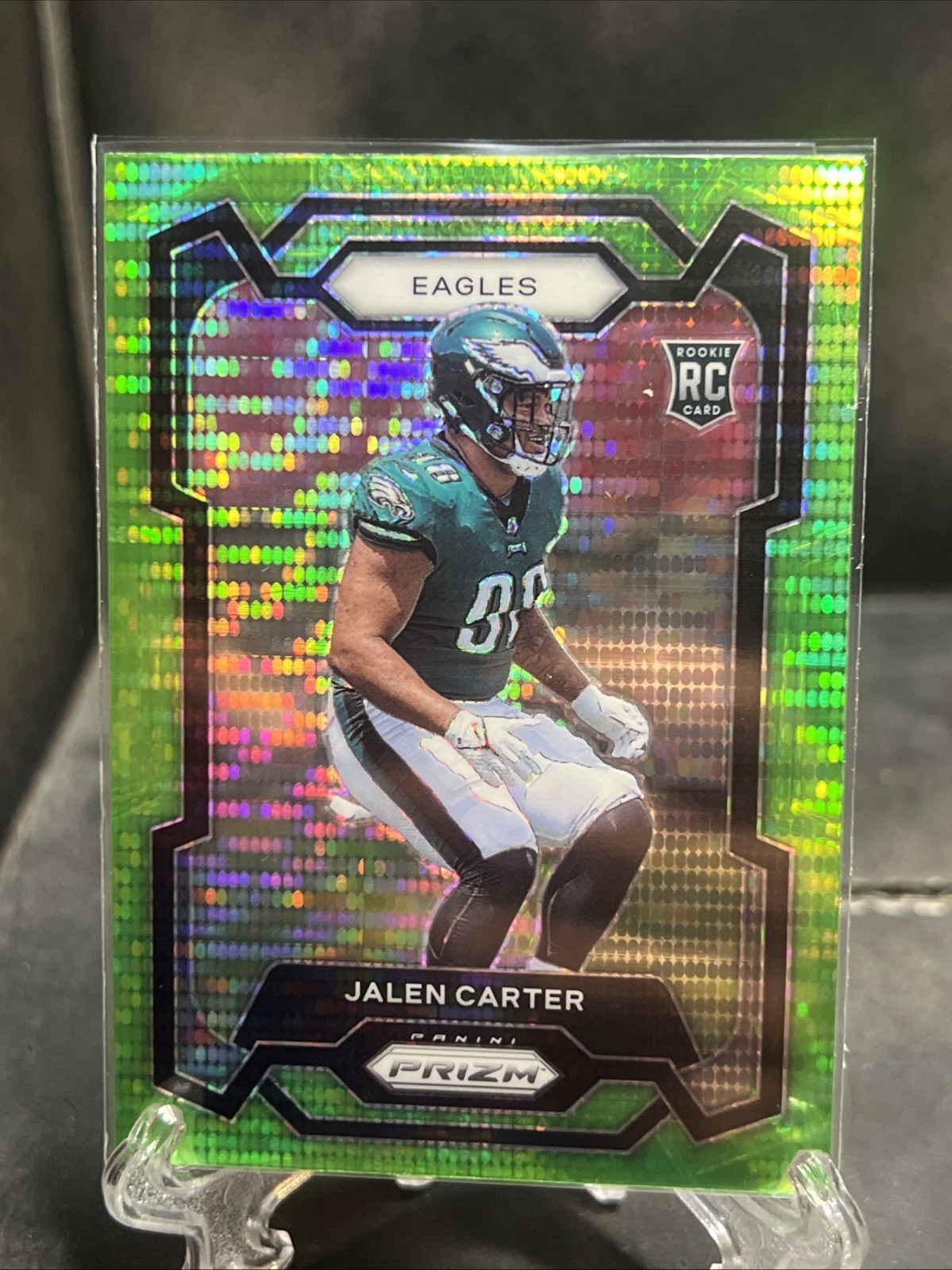2023 Panini Prizm - Rookies Jalen Carter #381 Neon Green Pulsar Prizm (RC)