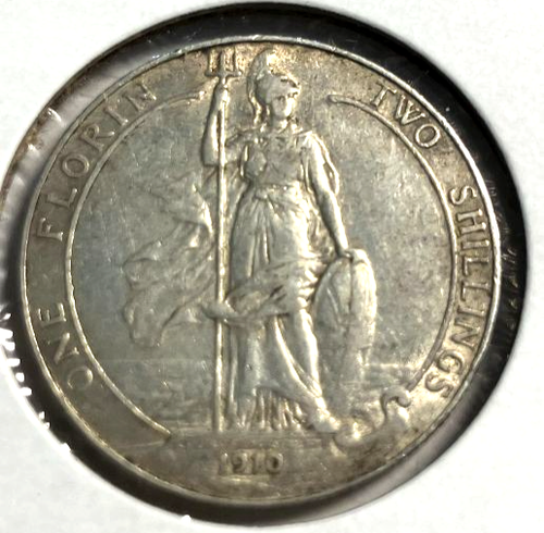 elf Great Britain Florin 1910 Silver Edward VII C030