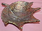 Lg 11" Metal Maple Leaf Bowl Server Fall Decoration Coppery & Gold Colors India