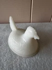 Vintage Milk Glass Hen On Nest Replacement Top Only No Chips No Cracks