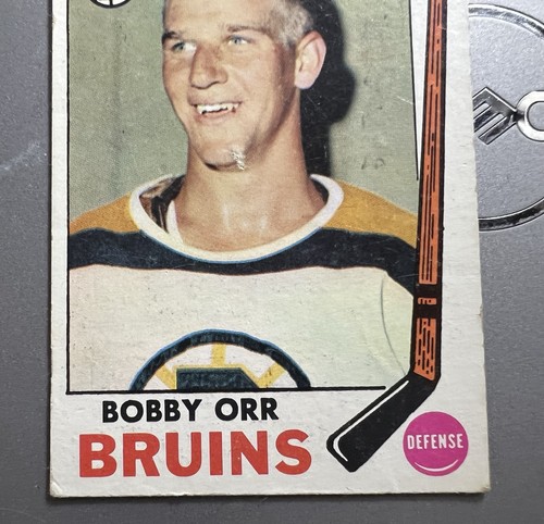 1969-70 Topps - Bobby Orr #24 timbro senza giocatore sul retro Boston Bruins VG/VG+ - Foto 3 di 4