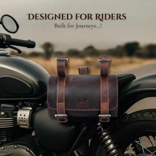 Bolsa de cuero lateral para motocicleta, bolsa de sillín, bolsas de herramientas para bicicleta (Grayson) - Imagen 6 de 11