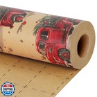 LaRibbons Kraft Vintage Christmas Wrapping Paper Roll, Classic Truck Design G