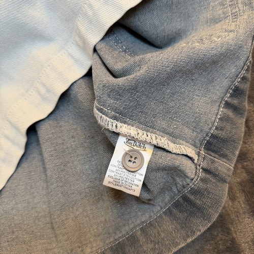 Von Dutch Denim Jean Jacket Colorblock Patch Logo Button Up Mens Large NWT - Picture 7 of 12
