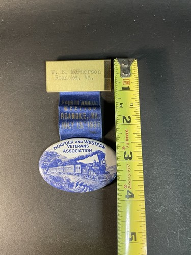 Insignia prendedor de la Asociación de Veteranos de Norfolk y Western 1935 Roanoke Virginia - Imagen 2 de 8