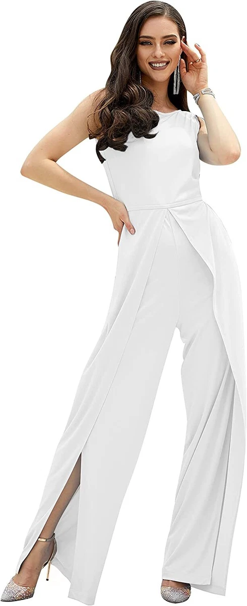 KOH KOH Womens Sleeveless Cocktail Wide Leg One Piece Jumpsuit Romper Playsuit