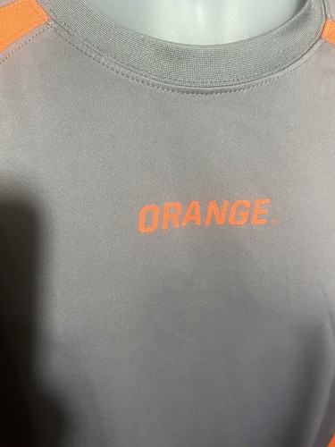 Syracuse University Short Sleeve T-Shirt Mens XL Gray With Orange Stripe - Picture 3 of 7