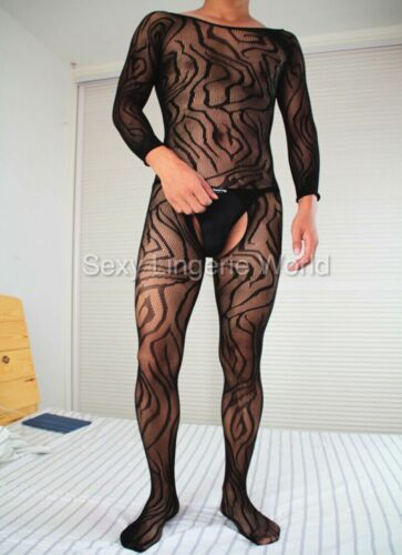 Males Body stockings Sexy Underwear Full Bodysuit Overall Lace Tights Top Outfit - Bild 11 von 74