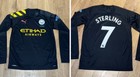 Manchester City #7 Raheem Sterling 2019/2020 Long Sleeve Away Shirt, Size ⬇️