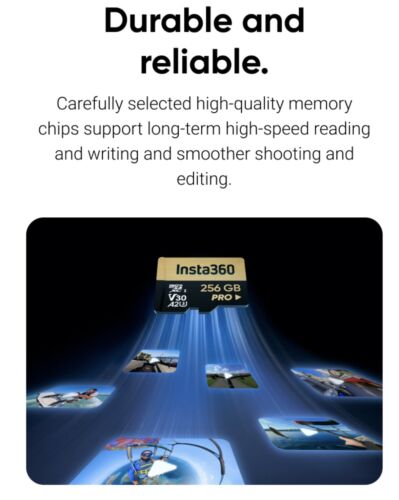 Original Insta360 MicroSD Card 256GB V30 - High Speed Memory for 4K/8K Recording - Picture 4 of 5