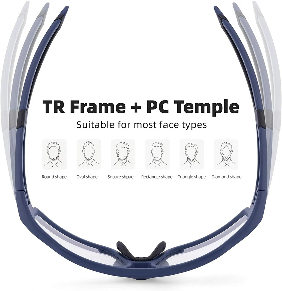 Gafas de sol ROCKBROS para ciclismo fotocromáticas UV400 unisex transparentes gafas de seguridad azules Foto 4 de 4