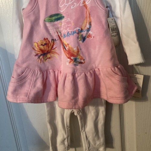 NWT Ralph Lauren IG 2pc Jumper Pink With Sea Life LS White Romper Underneath 9M - Picture 2 of 4