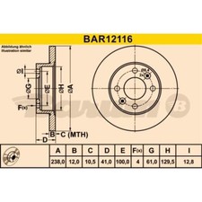 BARUM 2x Bremsscheiben vorne Ø238 mm Voll für Renault Clio II Twingo I Dacia