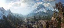 Landscape nature mountains forest clouds mist art river Custom Gaming Mat Desk