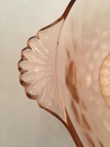 Vintage Anchor Hocking Ahc50 Pink Depression Glass Large Fruit Bowl Handles - Picture 6 of 9