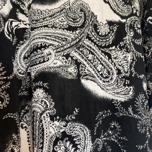 Falda DE COLECCIÓN Para Mujer Susan Lawrence Acampanada Paisley Negra Blanca Talla Pequeña Grande - Imagen 2 de 8