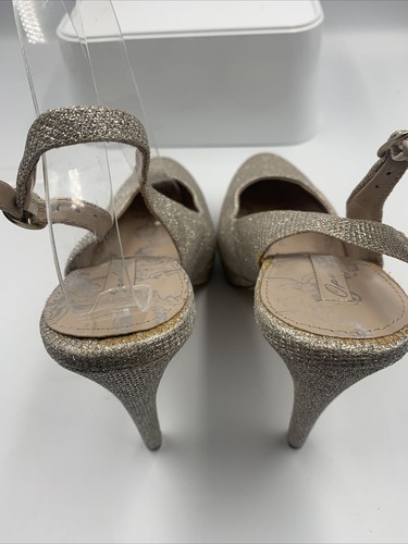 NEXT Gold Glitzer Plateau Stiletto Slingpumps. Sehr guter Zustand. Größe UK7 EU41 - Bild 8 von 12