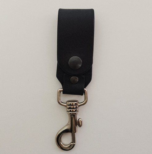 Gürtelclip Leder braun schwarz viele Motive Druckknopf Karabiner bis 4cm Gürtel - Bild 23 von 24