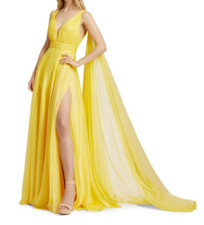 Yellow Mac Duggal Grecan Dress-Size 4