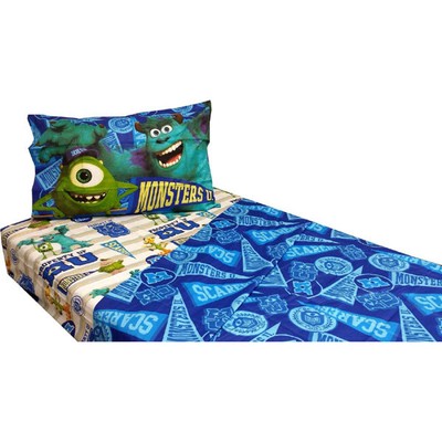 Disney Monsters Inc Sulley Mike Children Twin 3pc Sheet Bedding