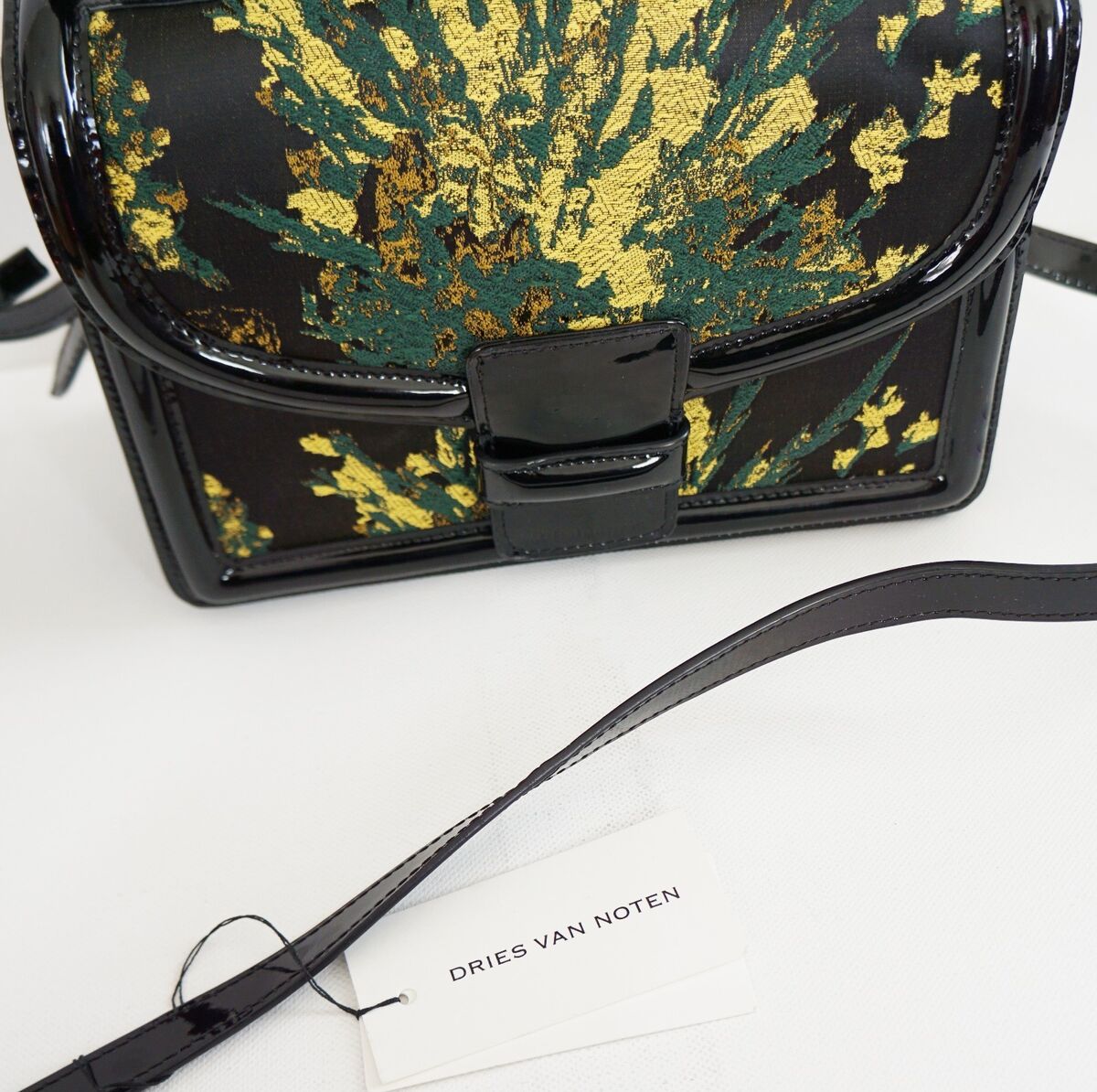 NWT Authentic DRIES VAN NOTEN Jacquard & Patent Leather NWT Authentic DRIES VAN NOTEN Jacquard & Patent Leather