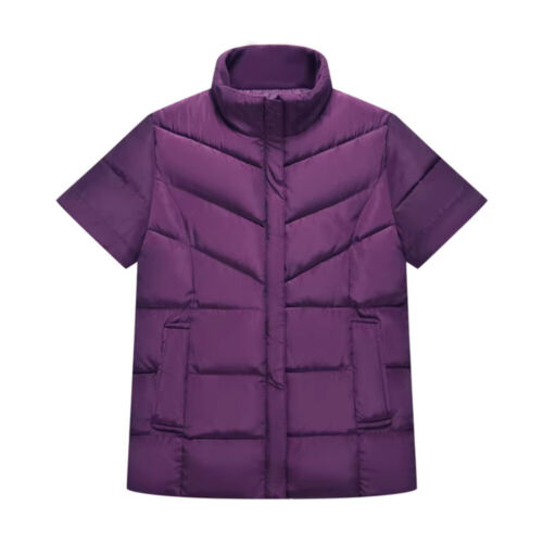 Men Padded Down Cotton Vest Coat Jacket Quilted Tank Tops Short Sleeve Costume - Picture 3 of 12