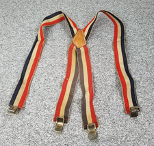 Nicholas Suspenders Made USA Red White Blue Striped USA Patriotic One Size Adult