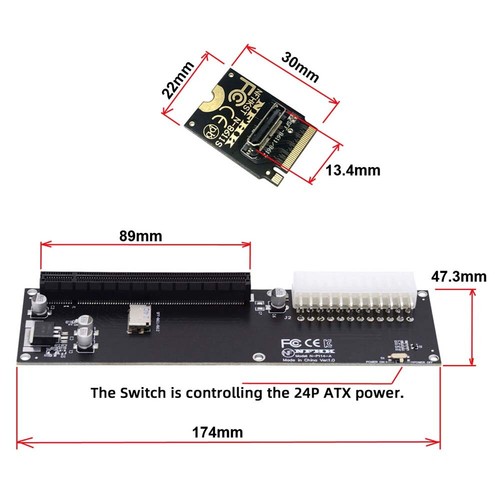 Chenyang PCI-E 3.0 M.2 M-key to Oculink SFF-8612 SFF-8611 Host Adapter for GPD - Picture 4 of 10