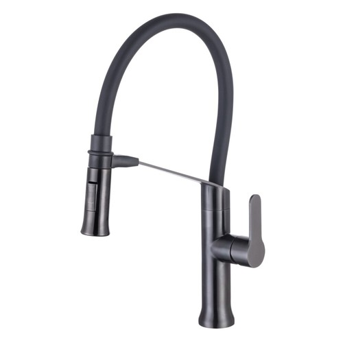 Grifo de cocina pistola de acero inoxidable gris succión magnética silicona para fregadero - Imagen 1 de 7