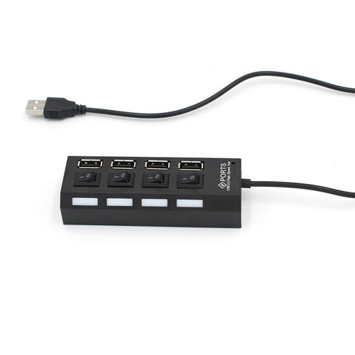 USB HUB 4 Sockets Independent USB 2.0 Divider(Black) USB Adapter - Zdjęcie 11 z 11