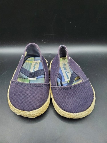 Polo Ralph Lauren Size 1 Loafers Slip On Baby Shoes Boy Blue Pre-owned Adorable - Picture 2 of 8