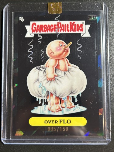 Topps Garbage Pail Kids GPK Sapphire Card BLACK Refractor 207a Over Flo 005/150