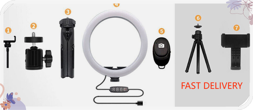 12" LED Ring Light with Adjustable Tripod Stand & Phone Holder – USA Stock Fast - Picture 8 of 9