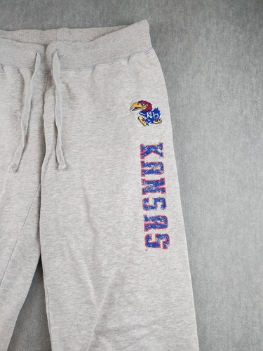 Kansas Jayhawks Joggers Youth Size Small Gray Elastic Waist Athleisure - Picture 7 of 24