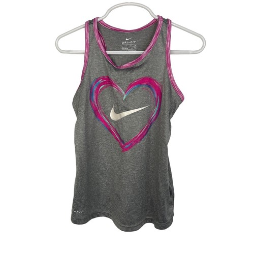 Nike Tank Top Girls 5 6 Kids Activewear Running Gym Workout Graphic T Shirt Tee