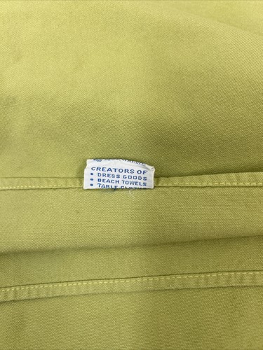 Vtg Avocado Green California Hand Prints Cotton Tablecloth 48”X52” Cottage Core - Picture 3 of 7