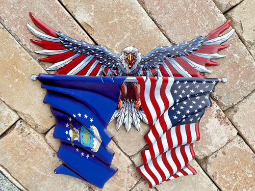 Blechschild United States USA geprägt 50cm! Garage Biker Adler Deko Flags Eagle - Bild 1 von 3