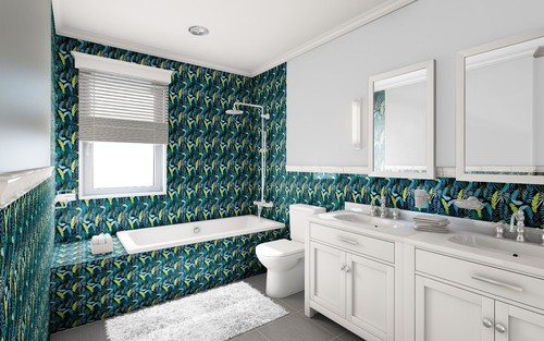 Tropische Blätter Keramik Pflanze Wandfliesen Küche Dusche Backsplash Tropic Fliesen - Bild 3 von 6