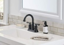 Glacier Bay Oswell 4 Centerset 2Handle High-Arc Bath  Sink Faucet Matte Black L