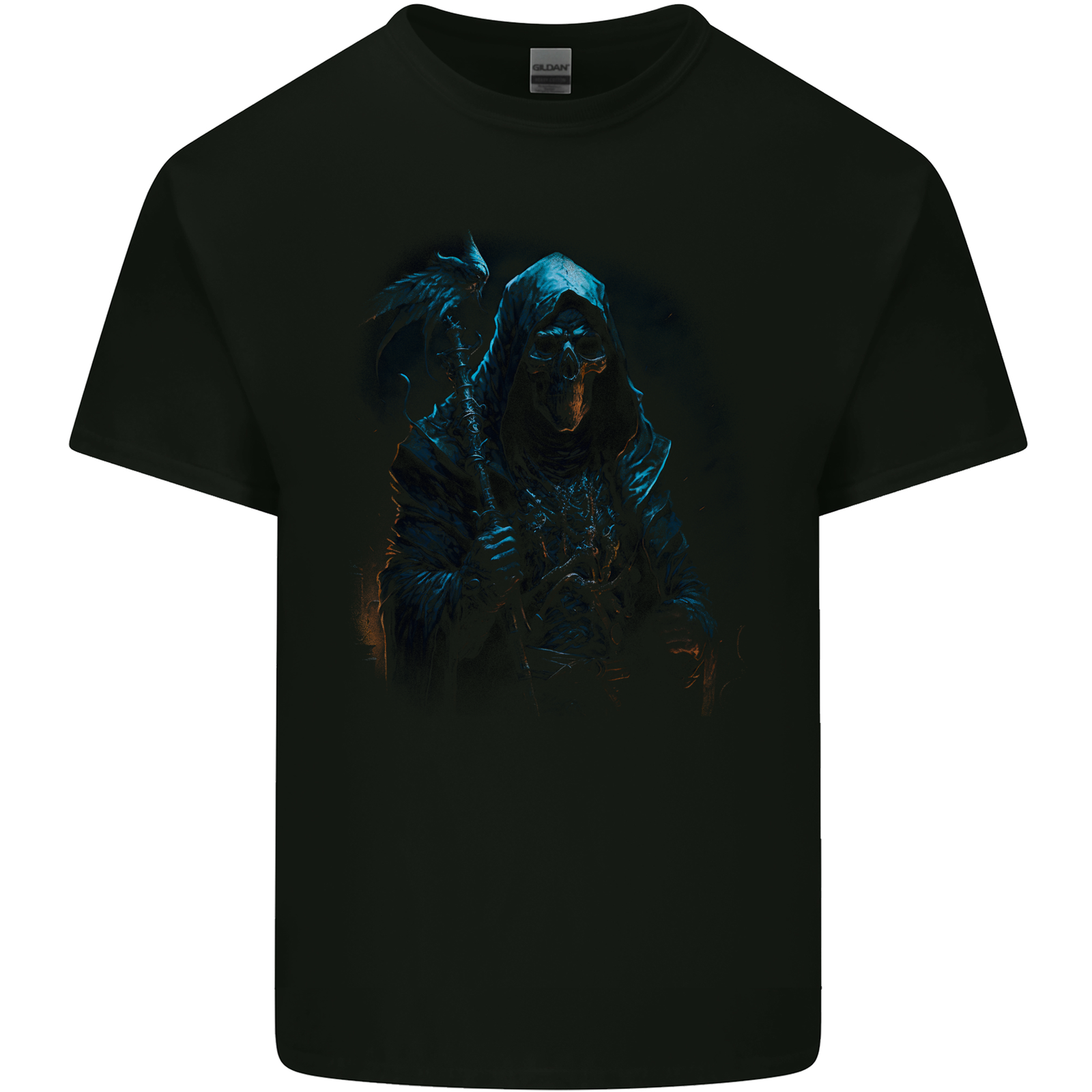 The Grim Reaper and Sythe Skull Design 4 Mens Cotton T-Shirt Tee Top
