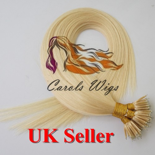 Extensiones de cabello humano Remy armenio anillo nano 26" 1g 8A* doble dibujo 100 % Reino Unido - Imagen 39 de 73