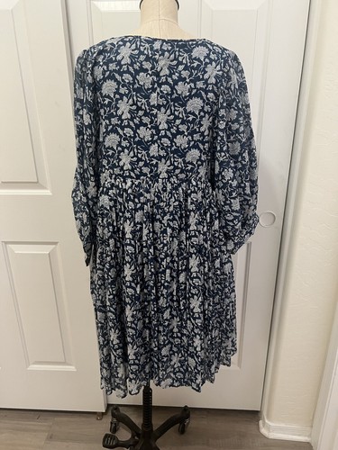 Talisman Wisteria Split A- Line V Neck 3/4 Sleeve MoonRiver Print Dress NWT SM - Picture 11 of 12
