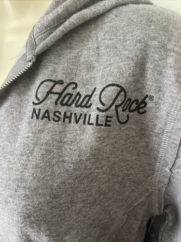 Women’s Hard Rock Cafe Nashville Zip Fleece Hoodie Distressed Floral Sz M - Picture 2 of 12