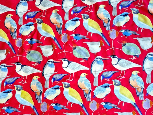 Fabric Frontline zurich Vintage bright silk scarf shawl bird print vintage - Picture 13 of 13