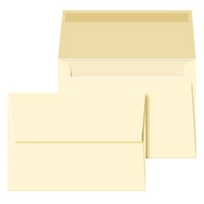 Cream A7 Envelopes, 5 1/4" x 7 1/4", Gummed Flap, 28lb Bond 105gsm , 1000 Qty