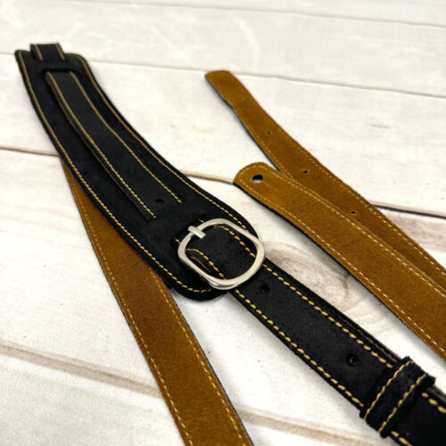 Walker & Williams C-18 Charcoal Black Deluxe Tracolla per chitarra in pelle stile vintage - Foto 8 di 13