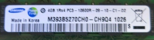 Samsung M393B5270CH0-CH9Q4 4GB 1rx4 PC3-10600 DDR3 240P CL9 ECC DIMM Memory RAM - Picture 2 of 3