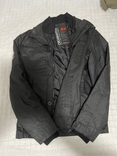 Crosshatch Men’s Shiny Black Jacket Black Label Size X-LARGE Worn Once - Picture 1 of 12
