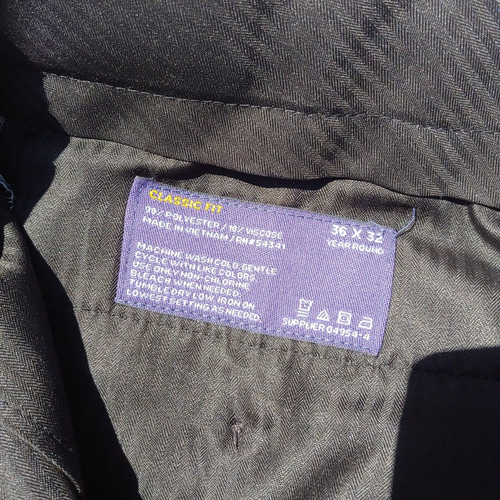 NWT Mens Stafford Classic Fit Flat Front Comfort Waist Pants 36X32 Grey Plaid - Picture 8 of 12